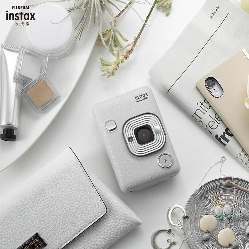 富士(FUJIFILM)instax mini LiPlay石英白 立拍立得 胶片相机 拍摄预览减少废片 手机照片打印高清大图