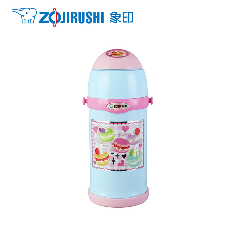 象印(ZOJIRUSHI)婴幼儿童保温杯SC-ZT60吸管杯不锈钢水杯进口双盖两用大容量保温瓶600ml AZ粉色