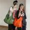 橘色(送礼品) 普通款 港风时尚百搭斜挎包女大容量单肩休闲帆布包韩版日系学生上课包潮