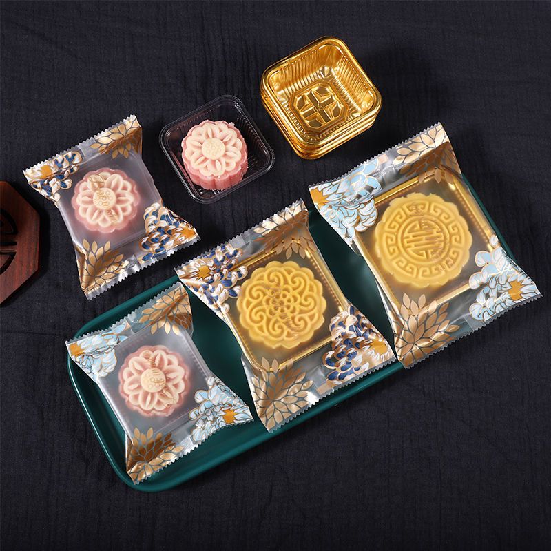 2021新款月饼包装袋 烘焙机封袋半透明蛋黄酥云腿月饼包装袋子100 9*