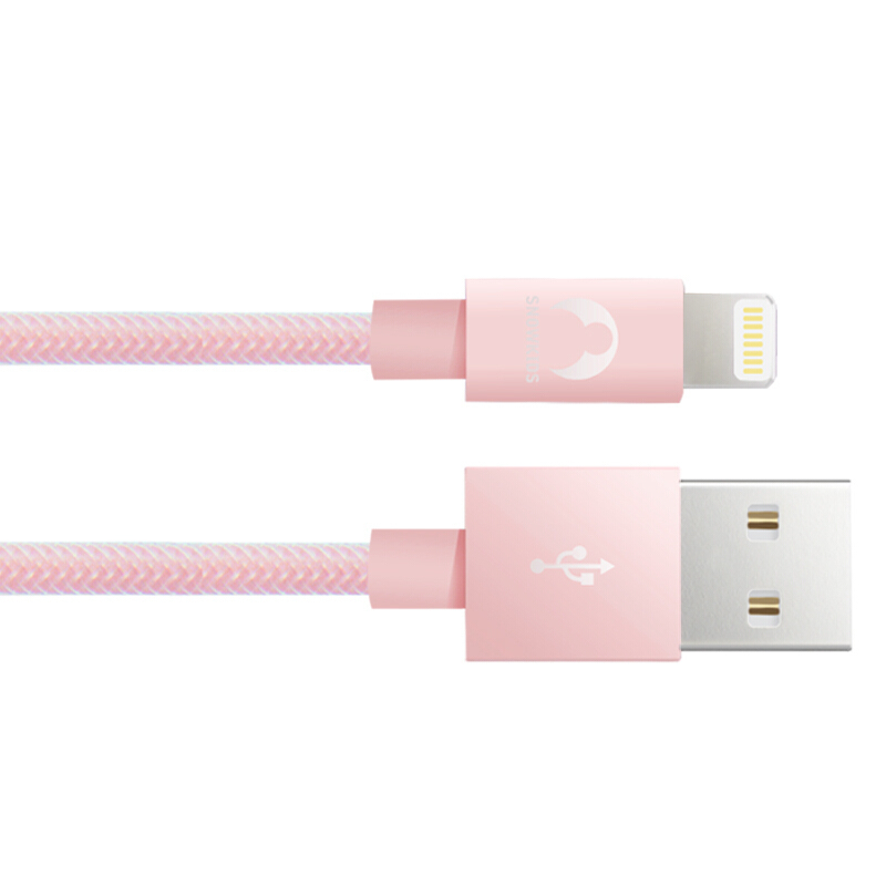 Snowkids渔网系列苹果MFi认证Lightning闪电接口数据线(玫瑰金)(1.5米版)