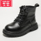 可莉允儿童马丁靴2022新款黑色女童中大童短靴男童靴子秋冬加绒单靴