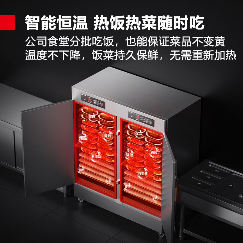 德玛仕DEMASHI双门蒸饭柜商用 学校企业酒店食堂蒸包蒸饭机 电热蒸饭车 24盘定时电脑款KZ-200D(380V)