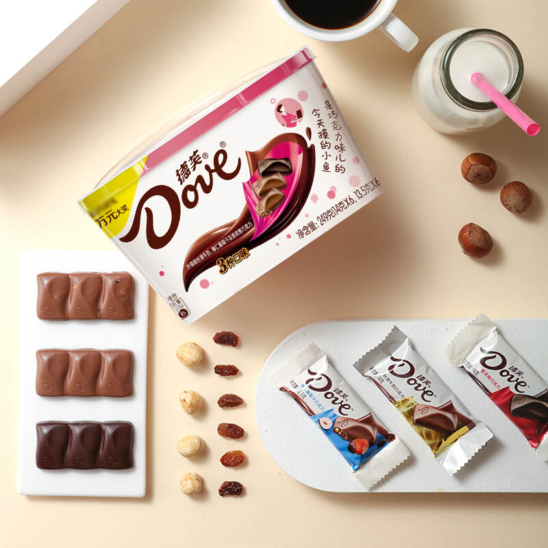 德芙(DOVE) 榛仁葡萄巧克力243g/盒 零食小吃休闲办公食品散装巧克力黑巧旗舰店高清大图