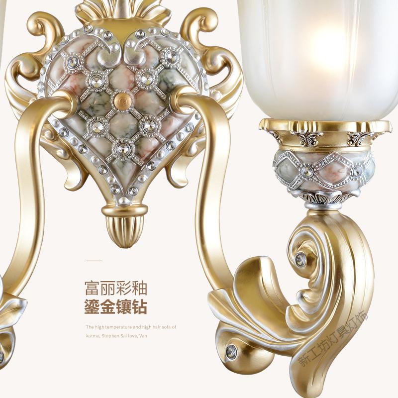 苏宁放心购 欧式壁灯床头复古卧室过道灯创意客厅简欧过道灯具楼梯镶钻灯饰高清大图