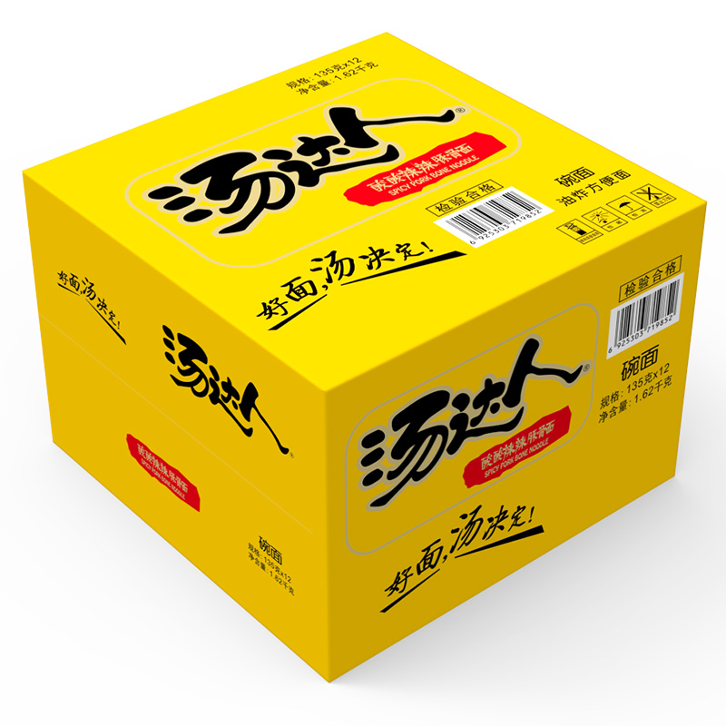 统一 汤达人 酸酸辣辣豚骨面135g*12碗 方便面 整箱装高清大图