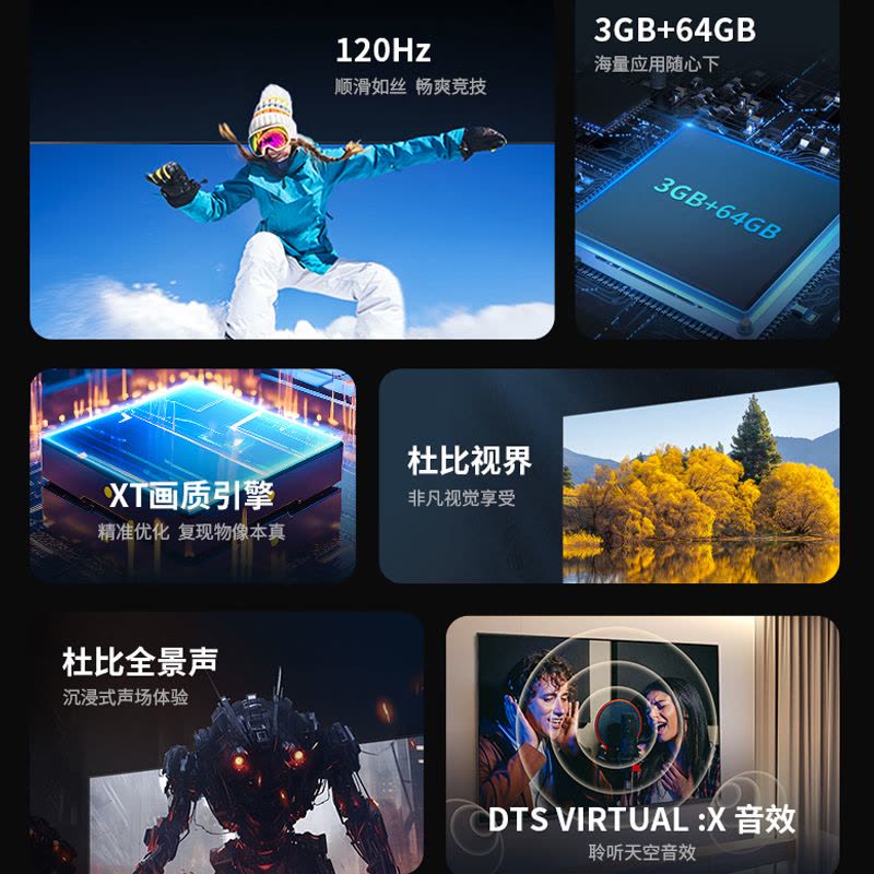 夏普(SHARP) 4T-C65GL6500A 65英寸4K 120Hz高刷 XT画质引擎 杜比视界 智能网络电视机图片