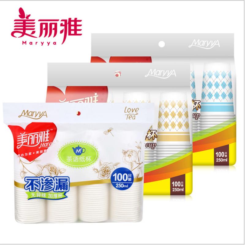 美丽雅 9盎司100只装纸杯 250毫升茶语系列(计价单位:套)高清大图