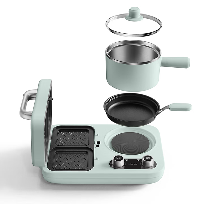 小熊Bear早餐机 三明治早餐机多士炉面包机可拆煎饼锅电饼铛轻食机三明治机DSL-C10M1高清大图