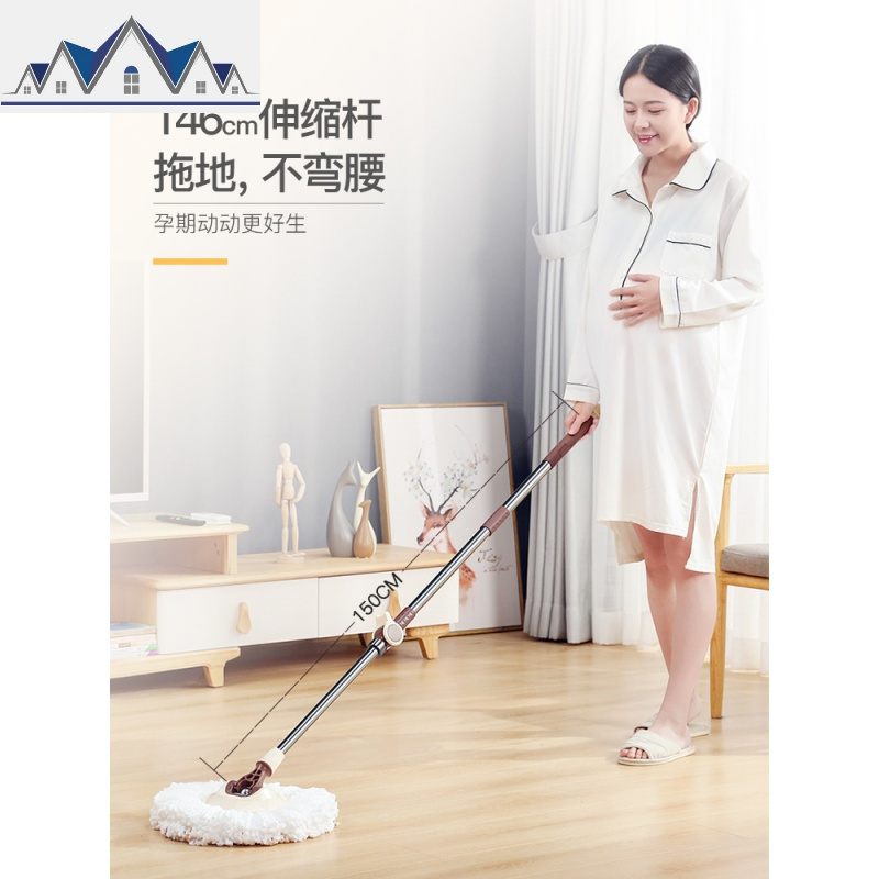 免手洗平板拖把家用瓷砖地一拖净干湿两用拖地懒人旋转拖把 三维工匠