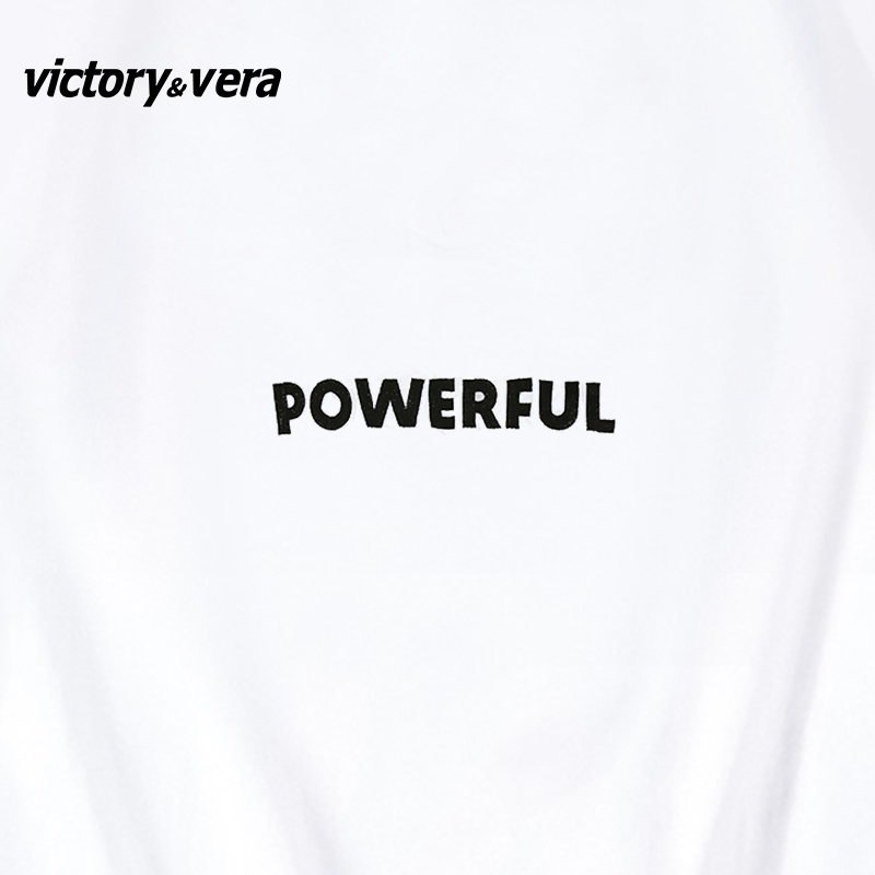 Victory&vere白色短袖T恤女设计感小众夏季2022韩版美式纯棉上衣