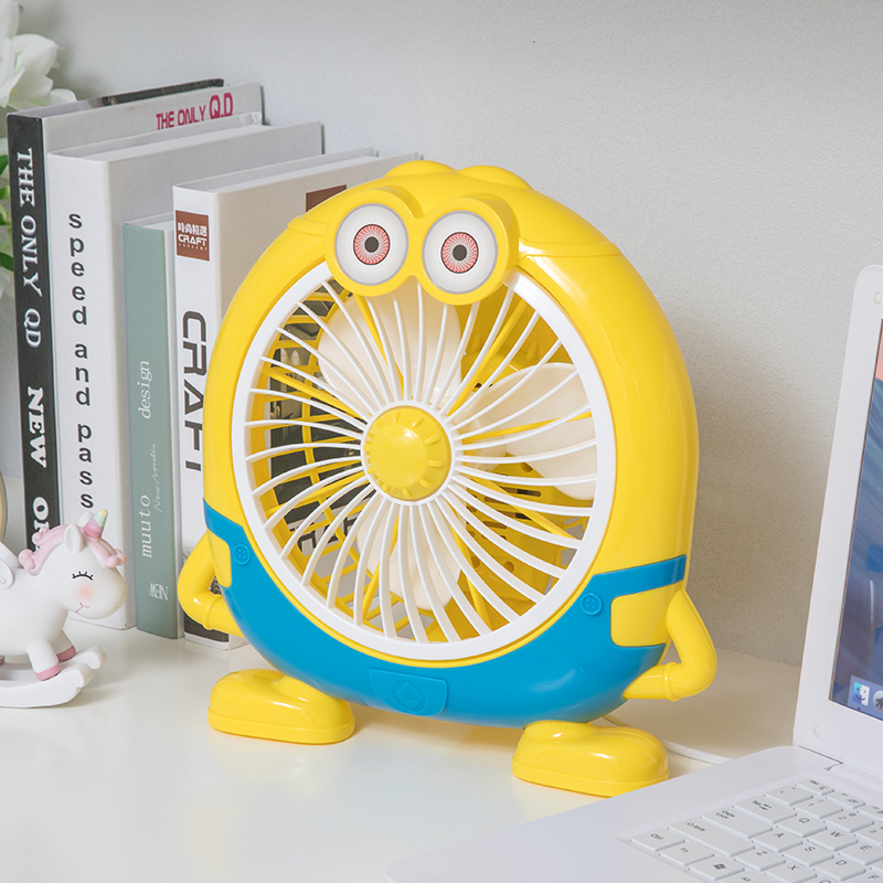 小黄人小电风扇宿舍便携式小型床上学生台式迷你办公室静音桌面