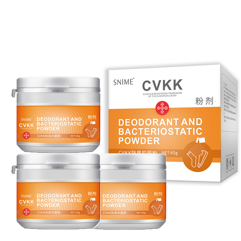 CVKK脚气除臭抑菌粉60g*3盒 脚气止痒泡脚粉真菌感染脱皮烂脚丫脚臭脚痒水泡型脚烂狼毒抑菌杀菌除水泡型足部护理用品