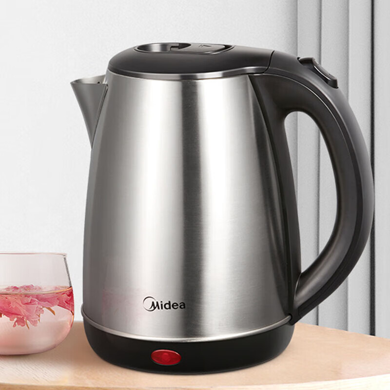 美的(Midea)AEK1719 电热水壶家用便携双层防烫不锈钢内胆电水壶1.5升电开水壶高清大图