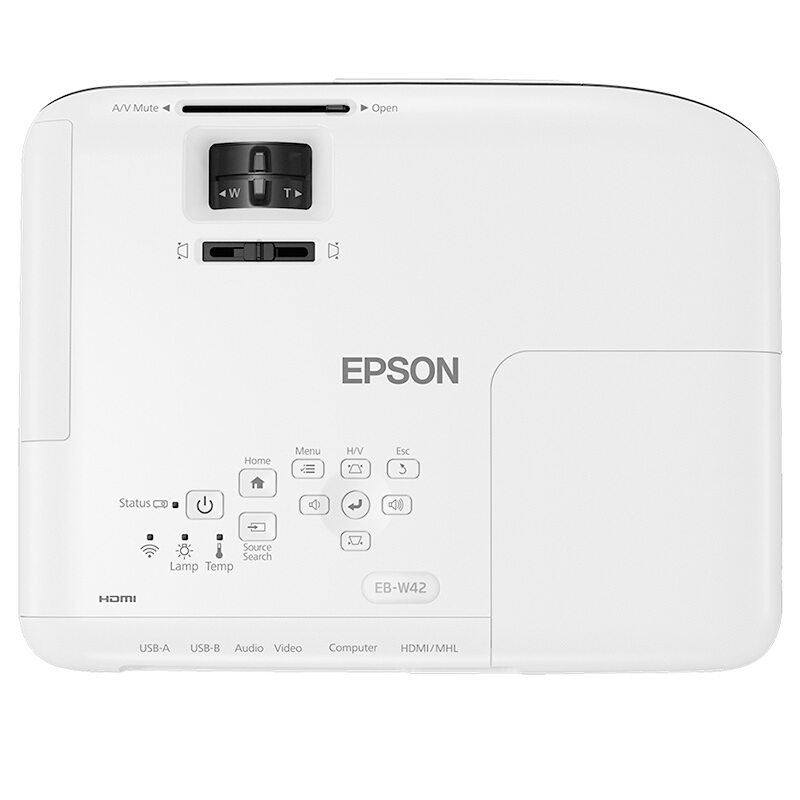 爱普生(EPSON)CB-W42 投影仪 投影机办公(高清宽屏 3600流明 支持左右梯形校正 )