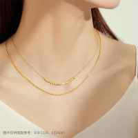 周大福 中性风肖邦链 黄金素链足金项链(工费:360计价) EOF1129七夕礼物