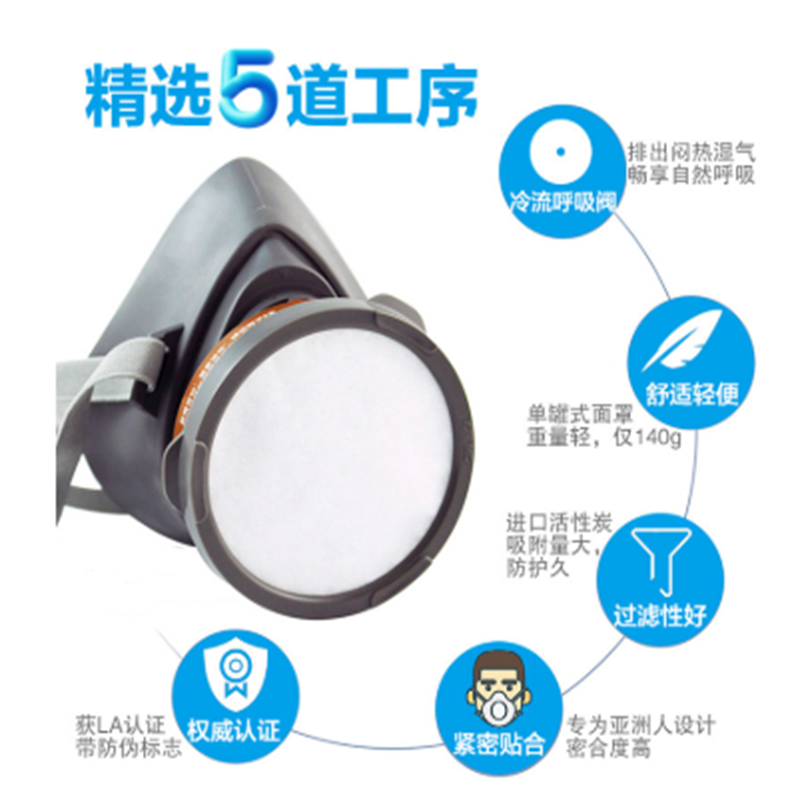 盾守 防毒面具防毒口罩化工气体防异味防尘口罩防工业粉尘3200