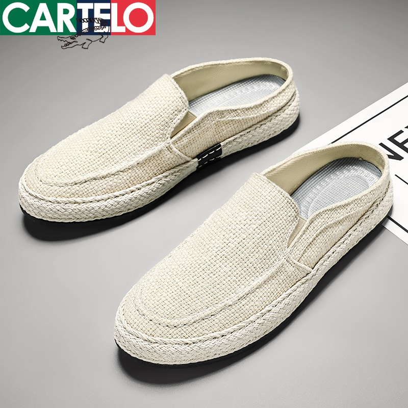 卡帝乐鳄鱼cartelo新款时尚休闲鞋男士潮流板鞋百搭懒人鞋男鞋半托鞋
