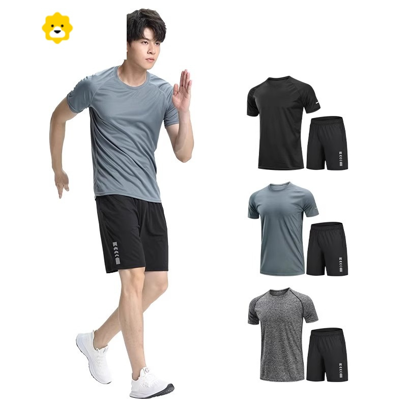 basket运动套装男季跑步骑行速干衣短袖t恤背心冰丝篮球训练健身衣服