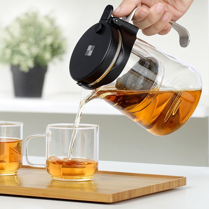 家用玻璃内胆飘逸杯泡茶壶烘焙精灵懒人简易茶壶可拆洗一键过滤茶具 鹰嘴(750ML)+恒温宝[送4杯]图片
