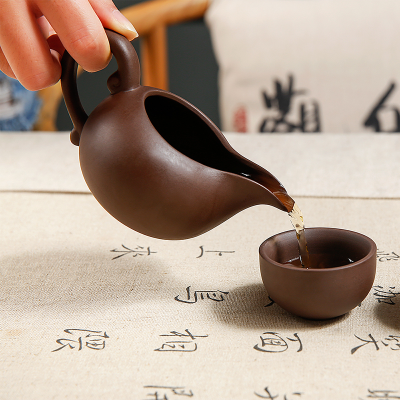 常生源 茶具套装紫砂壶紫砂杯茶壶茶杯茶海整套功夫茶具家用 黑紫砂茶具