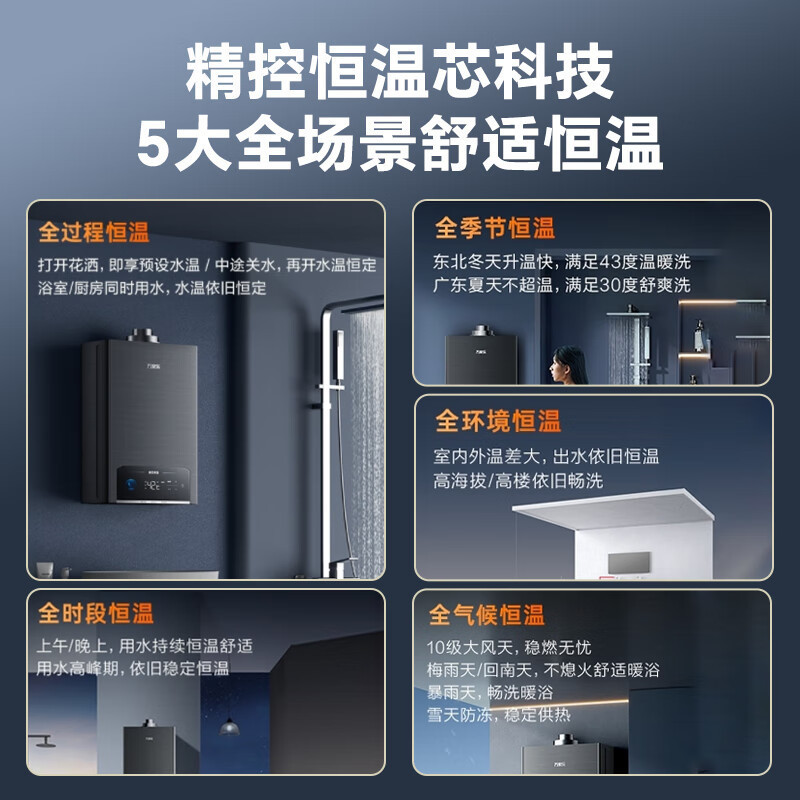 万家乐平衡式燃气热水器16P5R1 全新升级4.0精控恒温 浴室开放厨房专用高清大图