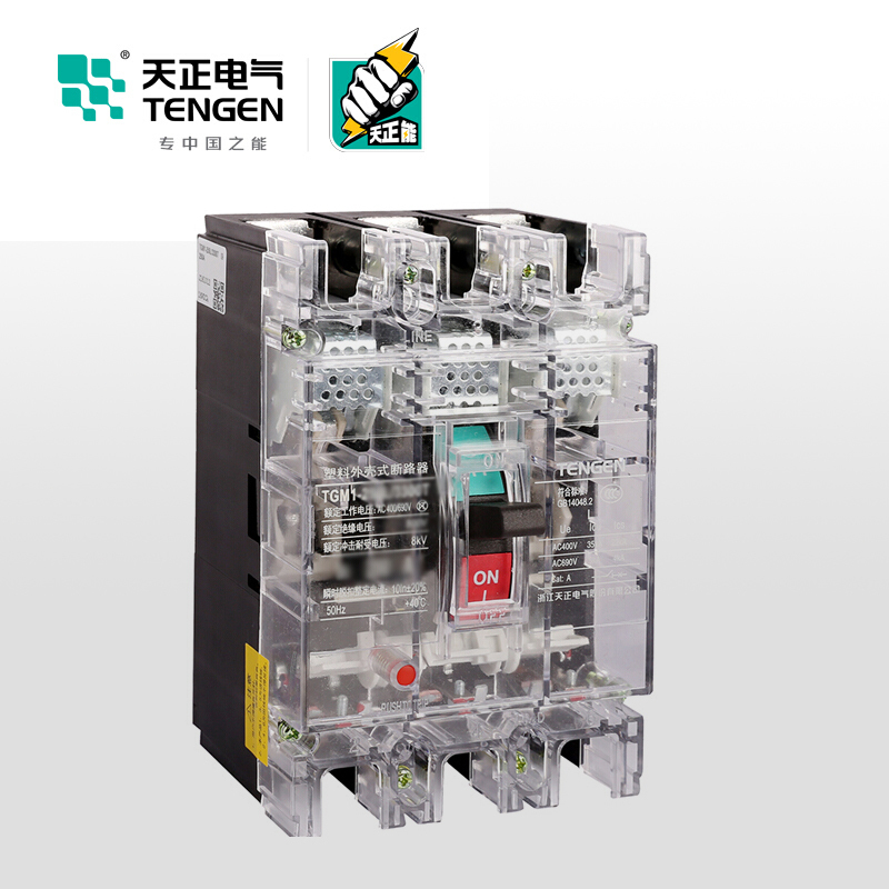 天正电气 TGM1-250 50KA 热磁式 250A 3P 手动 固定式400VAC 01040079920塑壳断路器