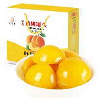 糖水黄桃罐头 出口韩国新鲜水果对开罐头礼盒 6罐*425g/整箱 包邮