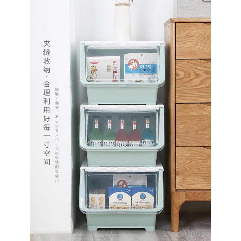 前开式玩具收纳箱幼儿园大容量儿童整理箱大号客厅塑料零食储物箱 三维工匠 [特大号]北欧米 一个装高清大图