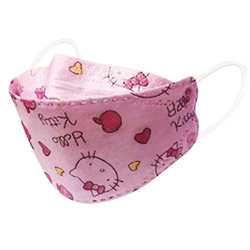kf94儿童卡通3d立体防护口罩柳叶型鱼嘴小孩3到12女男童小孩宝宝专用