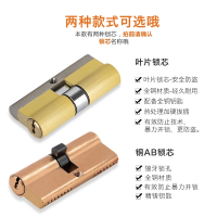 闪电客 锁具防盗门锁芯通用型纯铜超ab级钥匙步阳防盗门大门木门锁芯 抖音