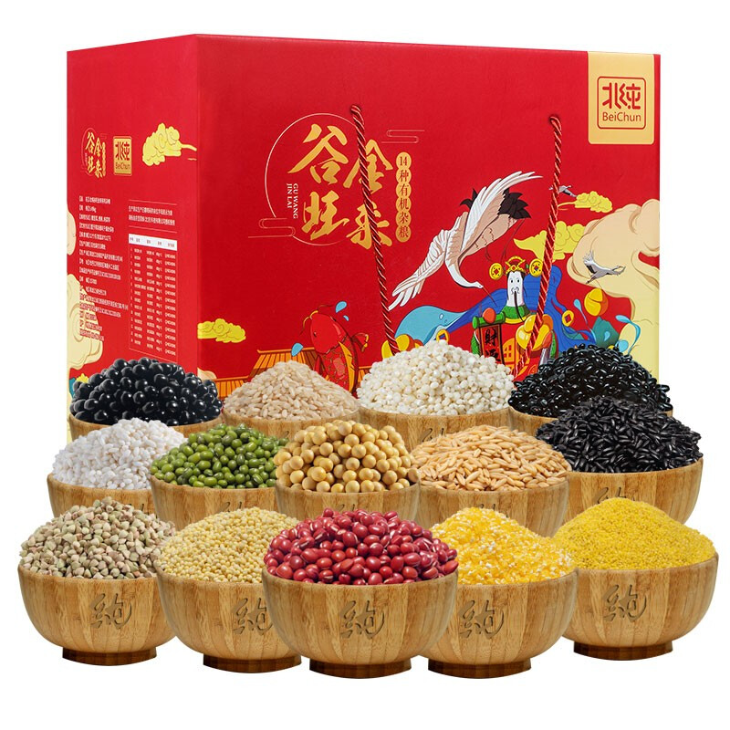 北纯 谷旺金来礼盒(14种有机杂粮)5.49KG高清大图