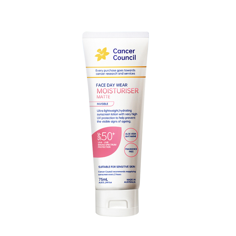 Cancer Council日常防晒霜SPF50+ 75ml面部润色身体高倍防晒防水防汗军训防晒霜高清大图