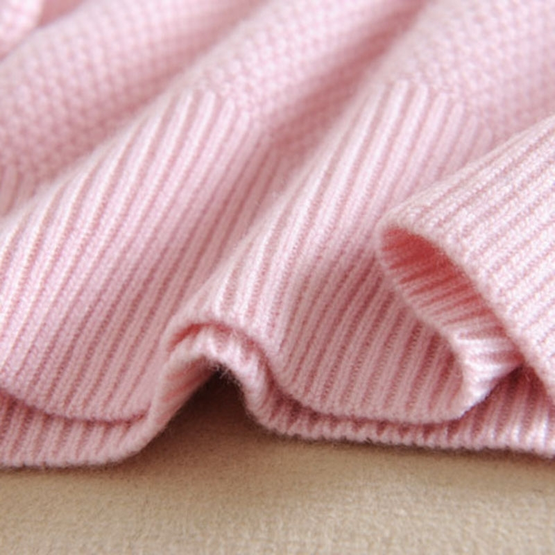 秋冬女式山羊绒衫纯色高翻领桂花针羊绒衫加厚针织毛衣百搭