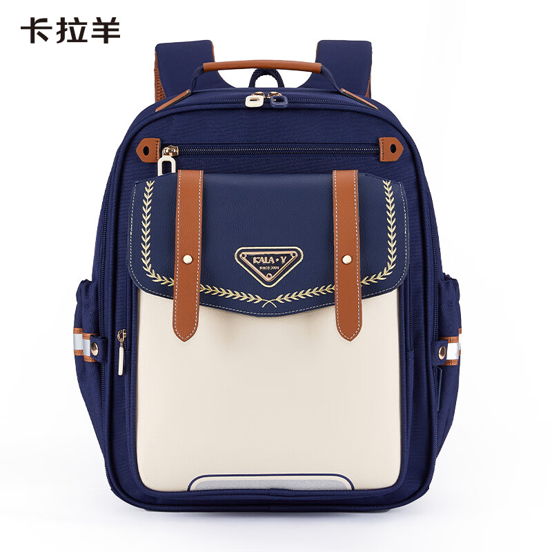 KALA·Y 小学生云朵书包轻便减负防下坠双肩包大容量背包 CX2245 藏青色 18L 1个高清大图