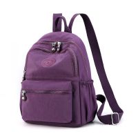 南极人牛津布双肩包女2021新款韩版大容量轻便背包女双肩百搭帆布包书包_255 【YST-1839】深紫色