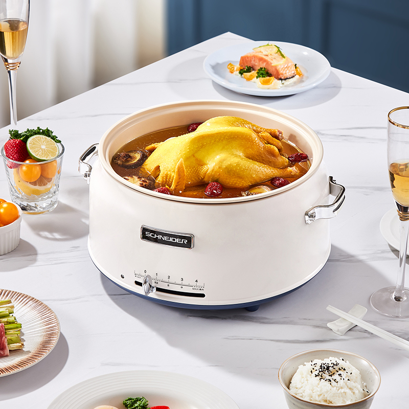 施耐德(Schneider) 分体 电火锅 SWK-XNL03 月光白 5L高清大图