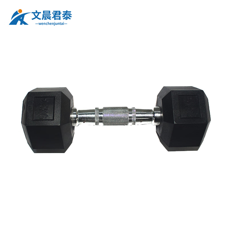 文晨君泰 体能训练器材包胶哑铃练臂肌 7.5KG单只六角哑铃高清大图