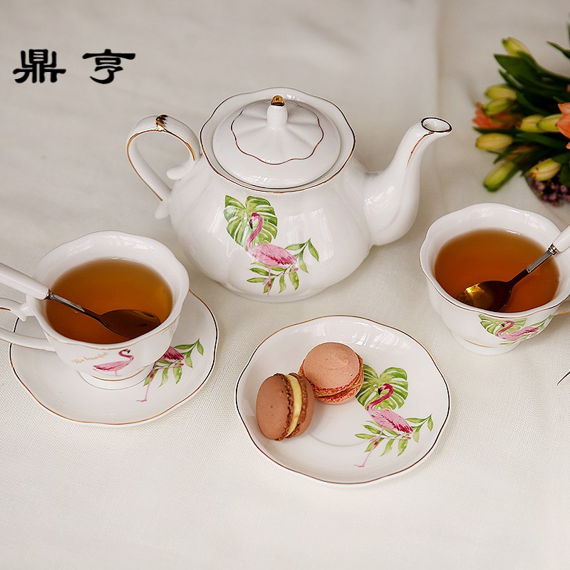 鼎亨那些时光 ins风火烈鸟陶瓷下午茶具茶杯套装 花茶壶水果茶具