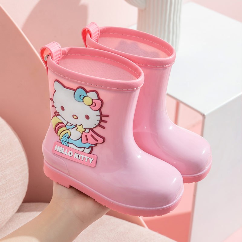hellokitty儿童雨鞋女童宝宝水靴雨靴胶鞋水鞋防滑雨鞋