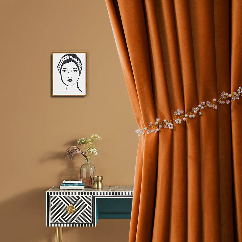 添福运 FCS-法式窗帘-浪漫法式绒布窗帘高清大图