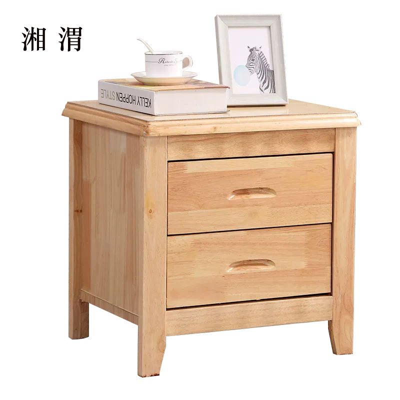湘渭床头柜简约现代卧室床边储物柜标准款原木色50*41*50cm
