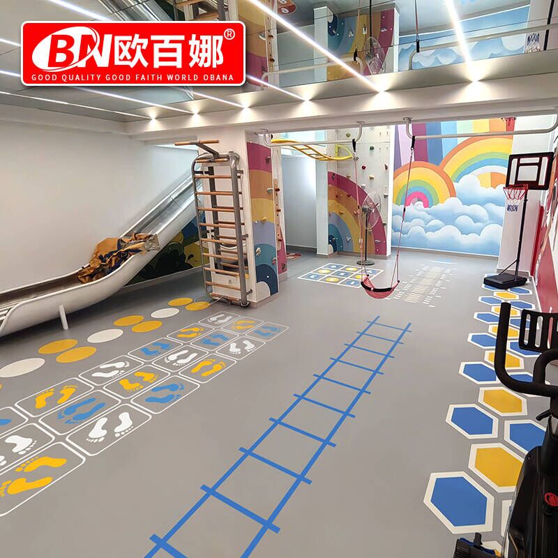 欧百娜定制pvc地胶室内运动专用pvc运动地板定制地胶垫高清大图