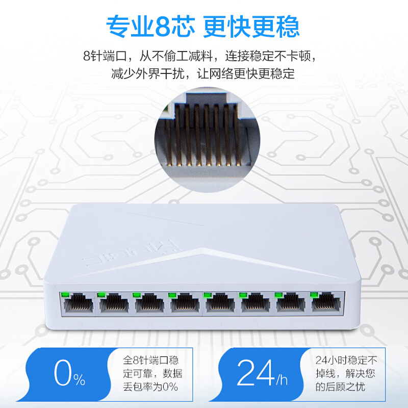华三(H3C)Magic S2E 8口百兆交换机 网线网络分线器