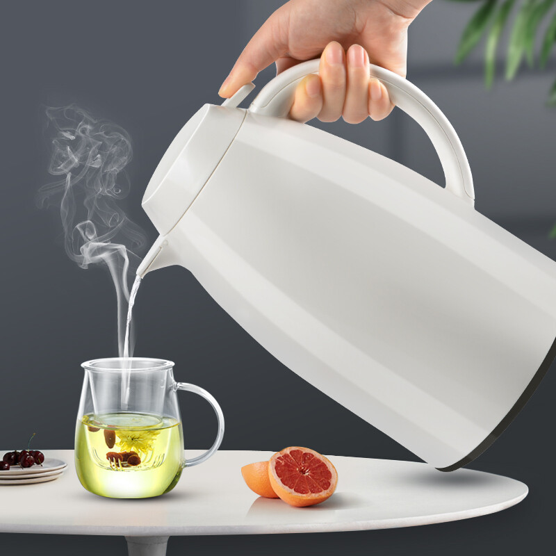 JEKO&JEKO 大容量保温壶开水瓶玻璃内胆家用热水瓶保温瓶办公室水壶暖瓶保温杯暖水瓶1.5L白色 SWH-1607高清大图