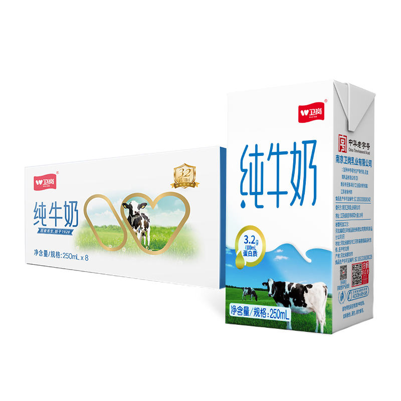 42058 250ml利乐砖纯牛奶(1*8)