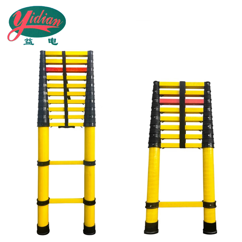 益电 玻璃钢伸缩梯(竹节梯) 5米 架高清大图