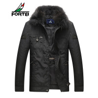 FORTEI富铤 羽绒服男士貉子毛领羽绒服男装爸爸装外套/