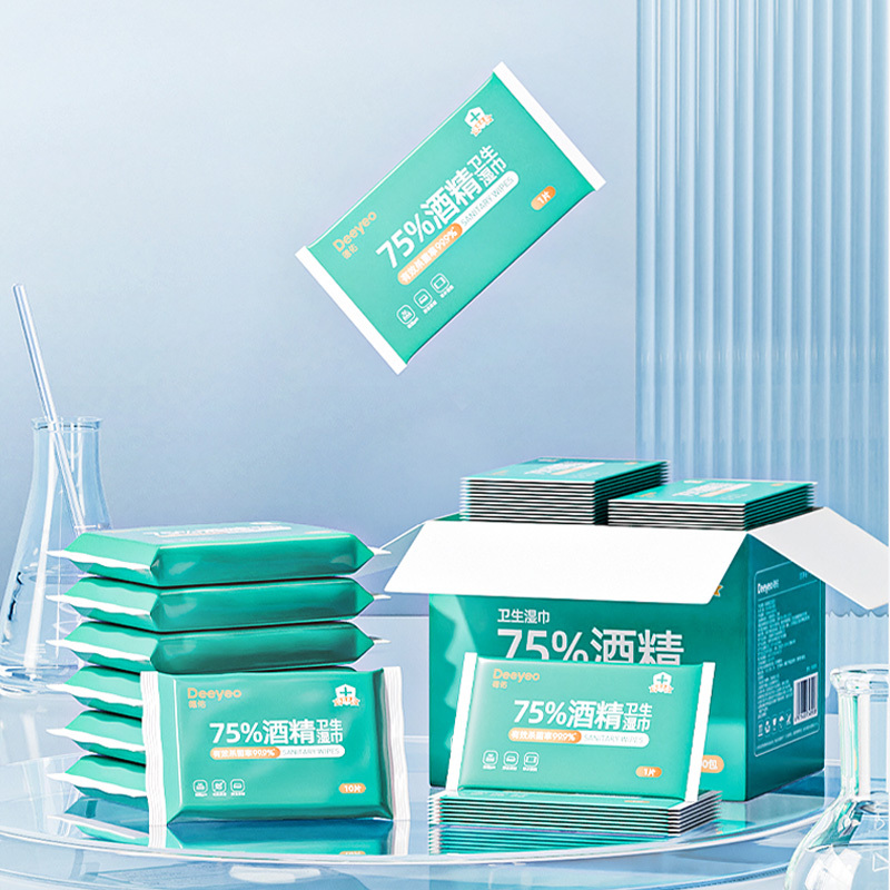 德佑酒精湿巾100片*1盒独立包装质地柔软纸张厚实2001DYWP889高清大图