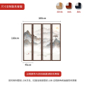 新中式山水屏风隔断客厅房间简约现代时尚实木折叠移动折屏屏风_622_867